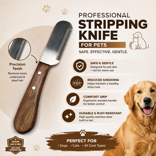 Dog stripping knife single - dog,